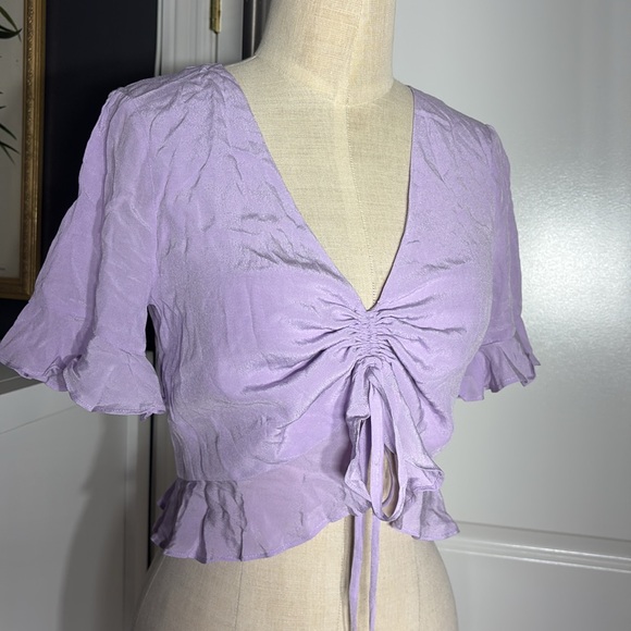 Cute cropped lavender blouse - Picture 2 of 7